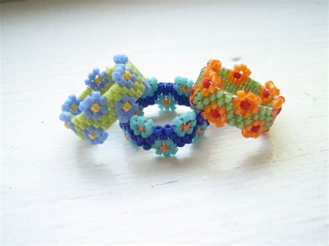 Image result for Beaded Flower Ring Tutorial