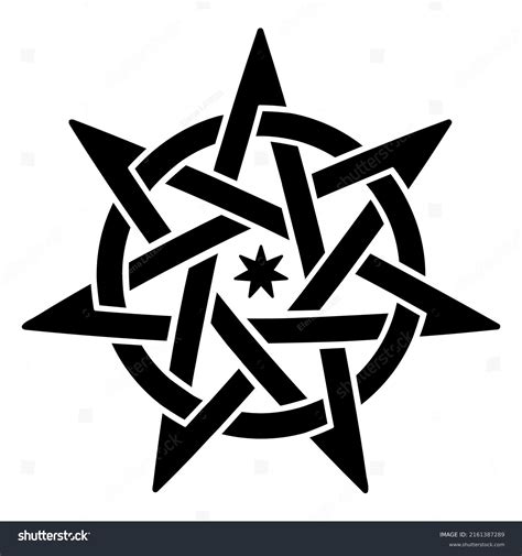 Seven Point Star Heptagram Simple Symbol. High - Royalty Free Stock ...