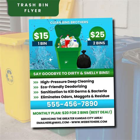 Trash Bin Cleaning Service, Dumpster Cleaning Flyer, Trash Bin Cleaning ...