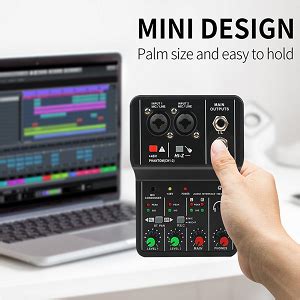 TECHBLAZE Q12 2 Channel Audio Mixer Mini Mono Usb Audio Interface for ...