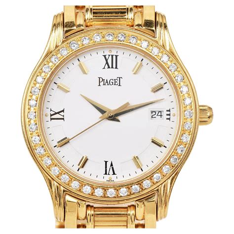 Piaget 20102 18K Yellow Gold Diamond Quartz Ladies Watch For Sale at ...