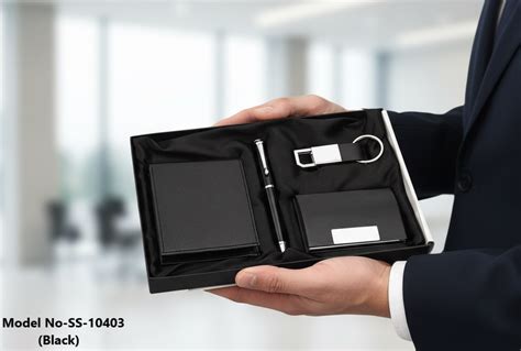 SS-10403 Leather Wallet Pen Cardholder Keychain Gift Set - Best Price
