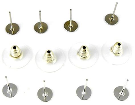 Jaz's Combo of Silver Finished Push Lock (Bullet Clutch) for Earring ...