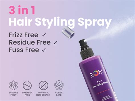 3 in 1 Hair Styling Spray - Heat Protection, Volume and Shine – 2.Oh!