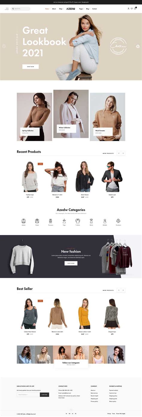 时尚服装店铺网站HTML模板_墨鱼部落格