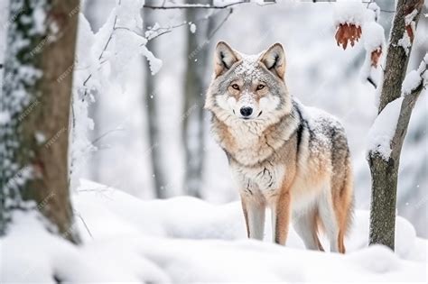 Premium AI Image | A wolf in the snow