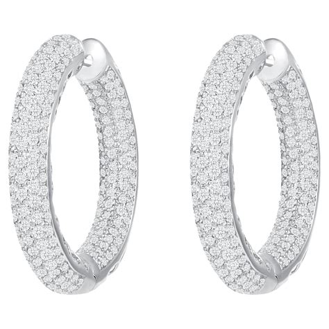 Diamond Hoop Earrings at 1stDibs