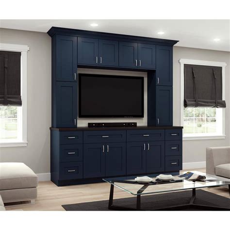 Buy Newport Blue Painted Plywood Shaker Stock Assembled Wall Kitchen ...