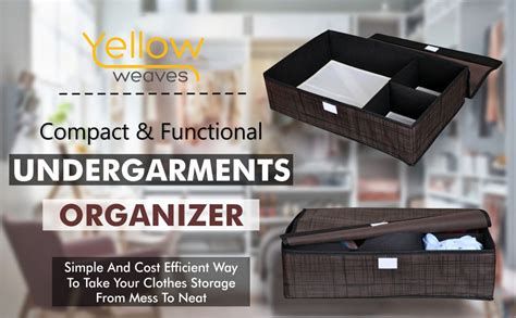 Yellow Weaves Undergarments Organizer/Foldable Storage Box with Lid for ...