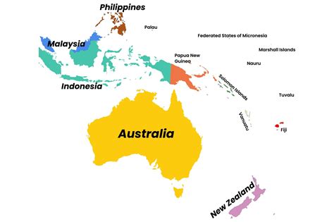 Printable Oceania Map