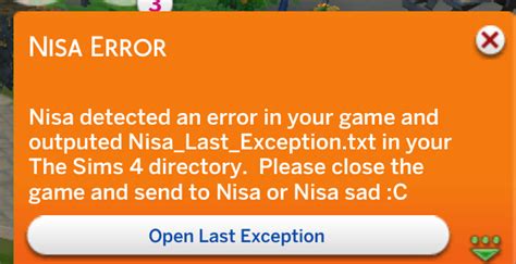 Sims 4 Emty Error Last Exception 的图像结果
