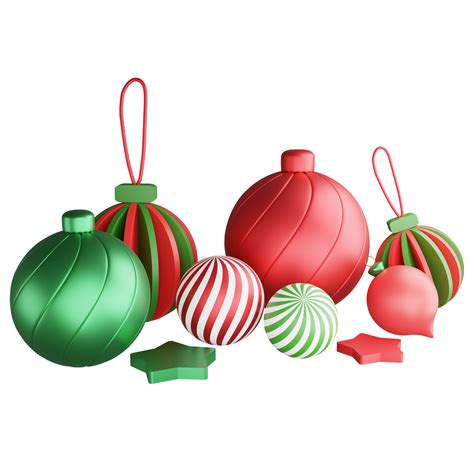 Christmas baubles and decorative element clipart flat design icon ...