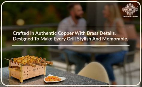 Copper Barbecue With 3 & 4 Skewer, Used for Grilling Chicken Paneer Ti ...