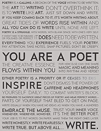 Poet Motivational Notebook - Poetry Prompts to Cure Writer's Block ...