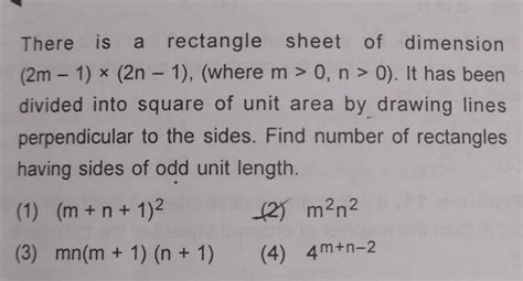 There is a rectangle sheet of dimension (2m - 1) x (2n - 1), (where m ...