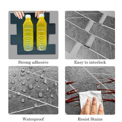 Murella SPC Dark Marbled Stone 11-in x 12-in Multi-finish Composite ...