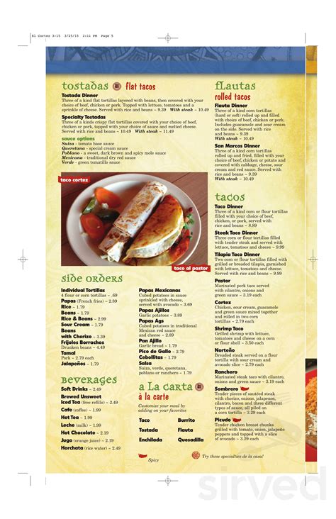 El Cortez Mexican Restaurant menu in Mokena, Illinois, USA