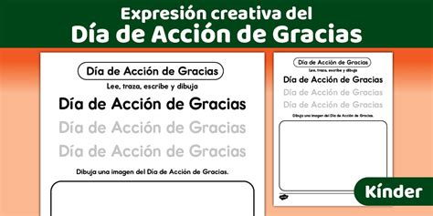 Hoja de trabajo para kínder: Lee, traza, escribe y dibuja sobre el Día de