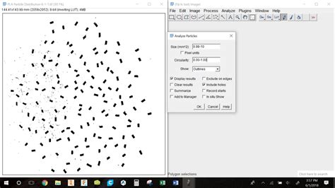 ImageJ Particle Analysis 的图像结果