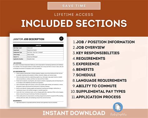 Janitor Job Description Template | ProBizTemplates