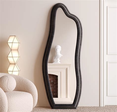 Amazon.com: BOJOY Full Length Mirror 63"x24", Irregular Wavy Mirror ...