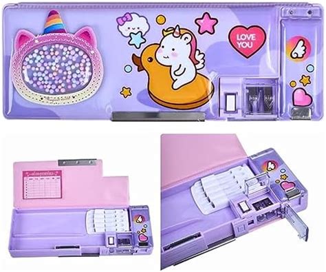 Adichai Pencil Box for Kids - Unicorn Theme, Magnetic Pencil Box for ...
