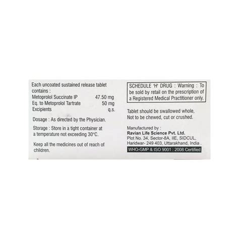 Metfirst XL 50mg Tablet 10'S – Global Surgicals
