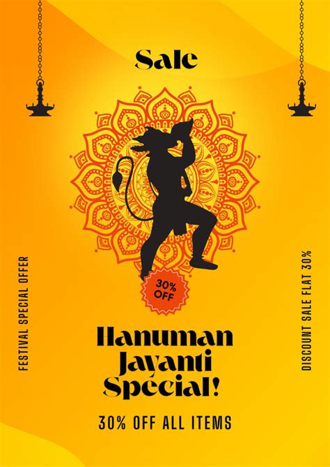 Design Free Customizable Hanuman Jayanti Poster | Canva
