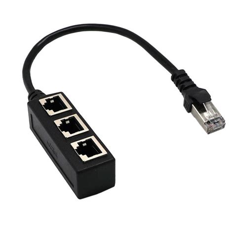 burkemany RJ45 Ethernet Splitter Cable,RJ45 1 Male To 3 X Female Port ...