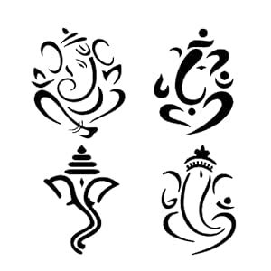 ISEE 360® 4 PCs Lord Ganesha Autographics Car Stickers for Car Bumber ...