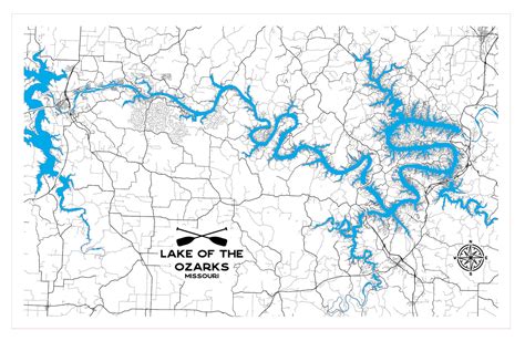 Lake of the Ozarks Map, Ozarks Map File, Instant Download, Laser File ...