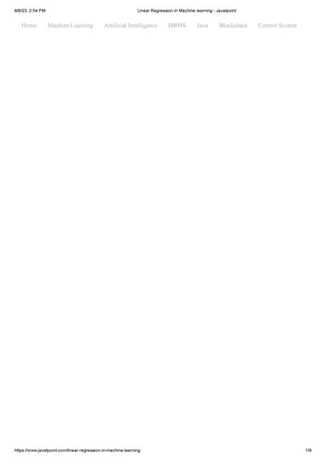 Linear Regression in Machine learning - Javatpoint - Home Machine ...