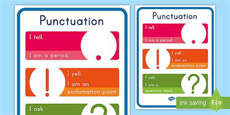 Kindergarten Ending Punctuation Poster (teacher made)