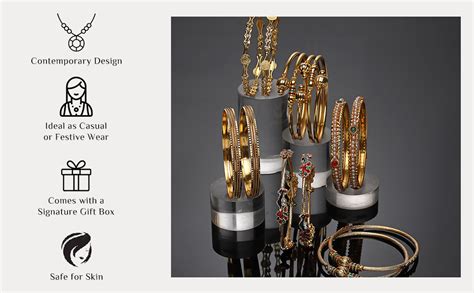 Buy Zeneme Combo Of Designer Victoria Bangles, Pearls Bangles, Trendy ...