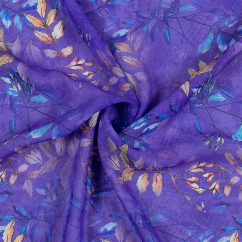 Very Peri And Mustard Yellow Floral Pattern Digital Print Georgette Fa ...