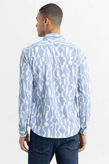 Buy Men's Diffuse Blue Seersucker Shirt Online | SNITCH