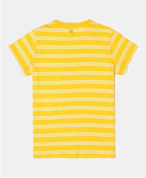 Buy Girl's Super Combed Cotton Striped Short Sleeve T-Shirt - Spectra ...