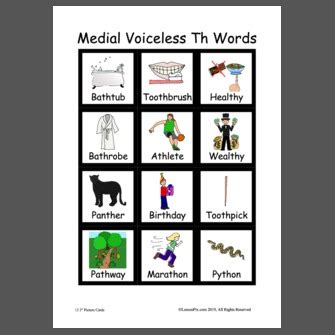 Medial Voiceless Th Words