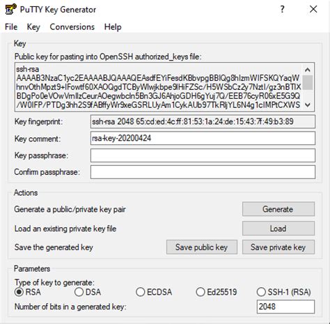 Image result for Putty Generate SSH Key