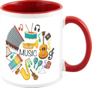 AllUPrints Musical Instrument Red Ceramic Coffee Mug Price in India ...