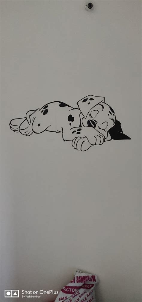 Wallstick Vinyl 'Kids Sleeping Dog' Wall Sticker (Multicolor, 49 cm x 4 ...