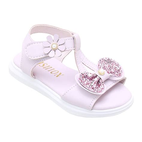 Hopscotch Girls PU Bow Applique Sandals in Purple Color, UK:4 (HIL ...