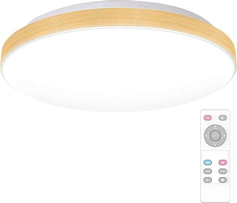Buy Led Ceiling Light, Wood Grain, 18 W, 2,200 Lumens, Remote Control ...