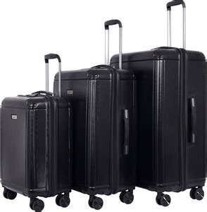 Luggero Box Light-Weight & Durable Polycarbonate Black Hard Luggage ...