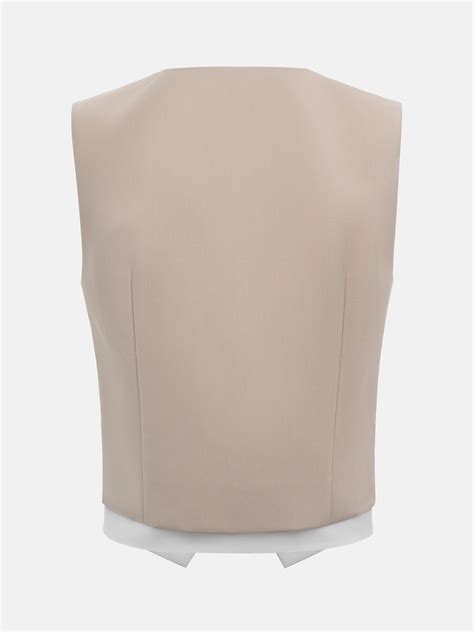 Suiting waistcoat with contrasting insertion :: LICHI - Online fashion ...