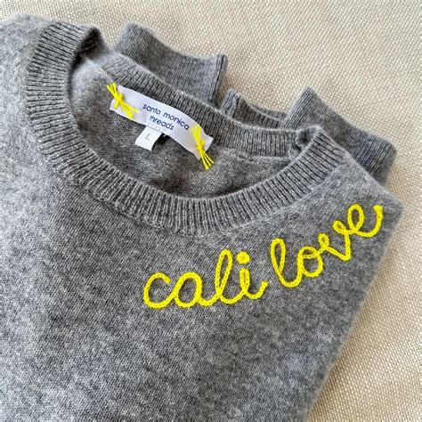 Customized 100% CASHMERE Sweater, Embroidered Cashmere Clothing for ...