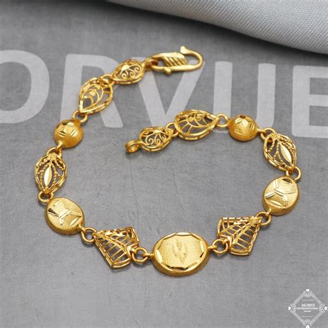 Real 22k Gold Women Girl Handmade Bracelet Link Chain 22kt 22 karat In ...