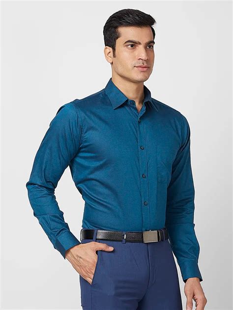 Raymond Men Blue Structure Slim Fit Cotton Shirt – MyRaymond