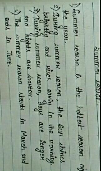 summer season paragraph - Brainly.in