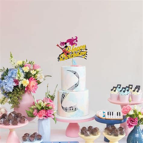 Buy Guitar Cake Topper Rock and Roll Theme cake decorations Sign ...